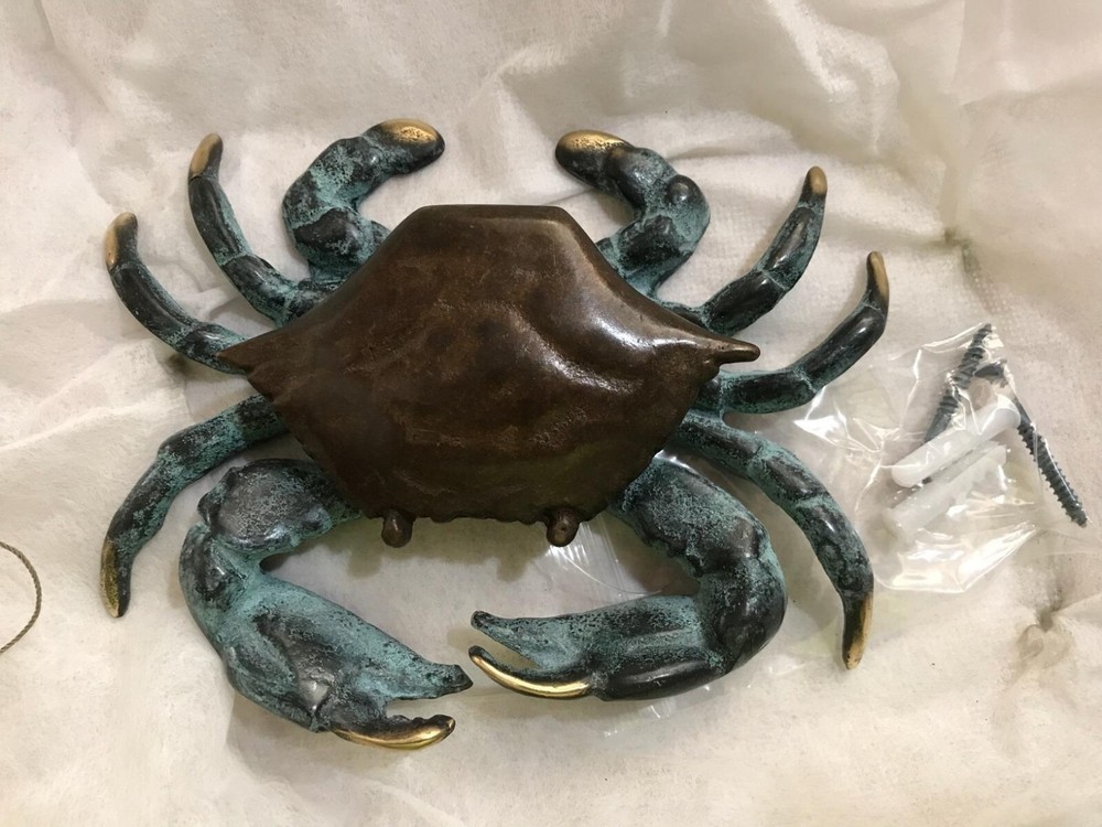 Baltimore Crab Front Door Knocker Solid Brass Crab Figure Ocean Beach Decor Gift