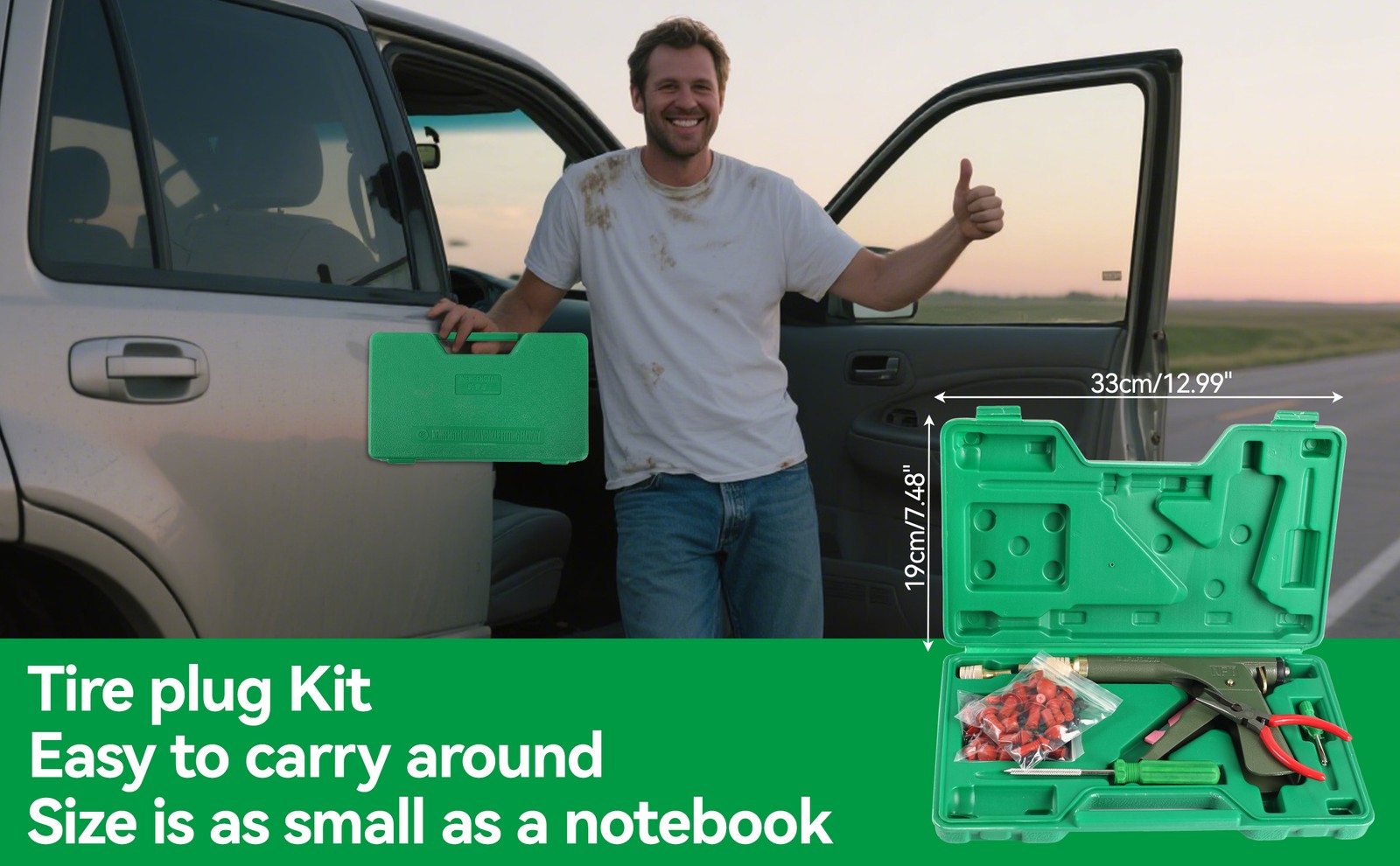 72pcs Tire Wheel Repair Gun Kit Mushroom Plug Probe Nozzle Tire Plugger Tubeless