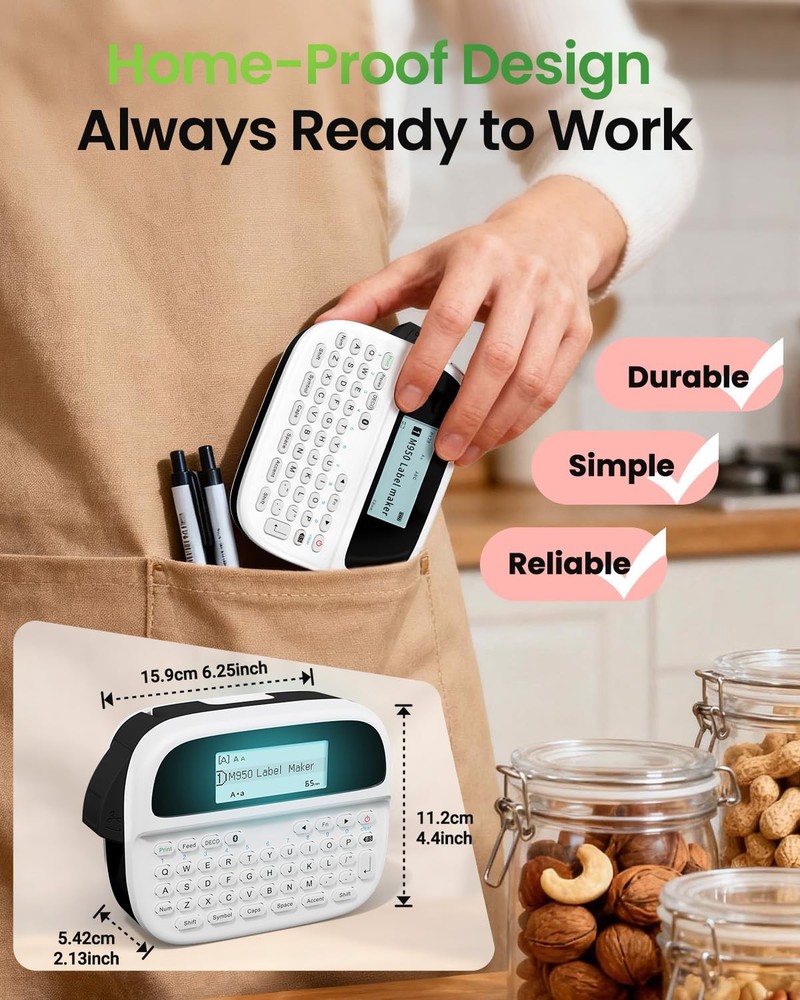 Label Maker Machine with-Tape, Rechargeable Backlit Portable Label Maker, Handhe