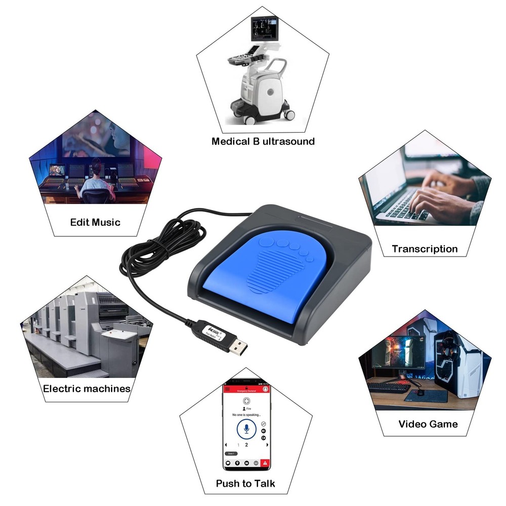 iKKEGOL Upgraded USB Single Foot Pedal Switch Control One Key Footswitch Prog...