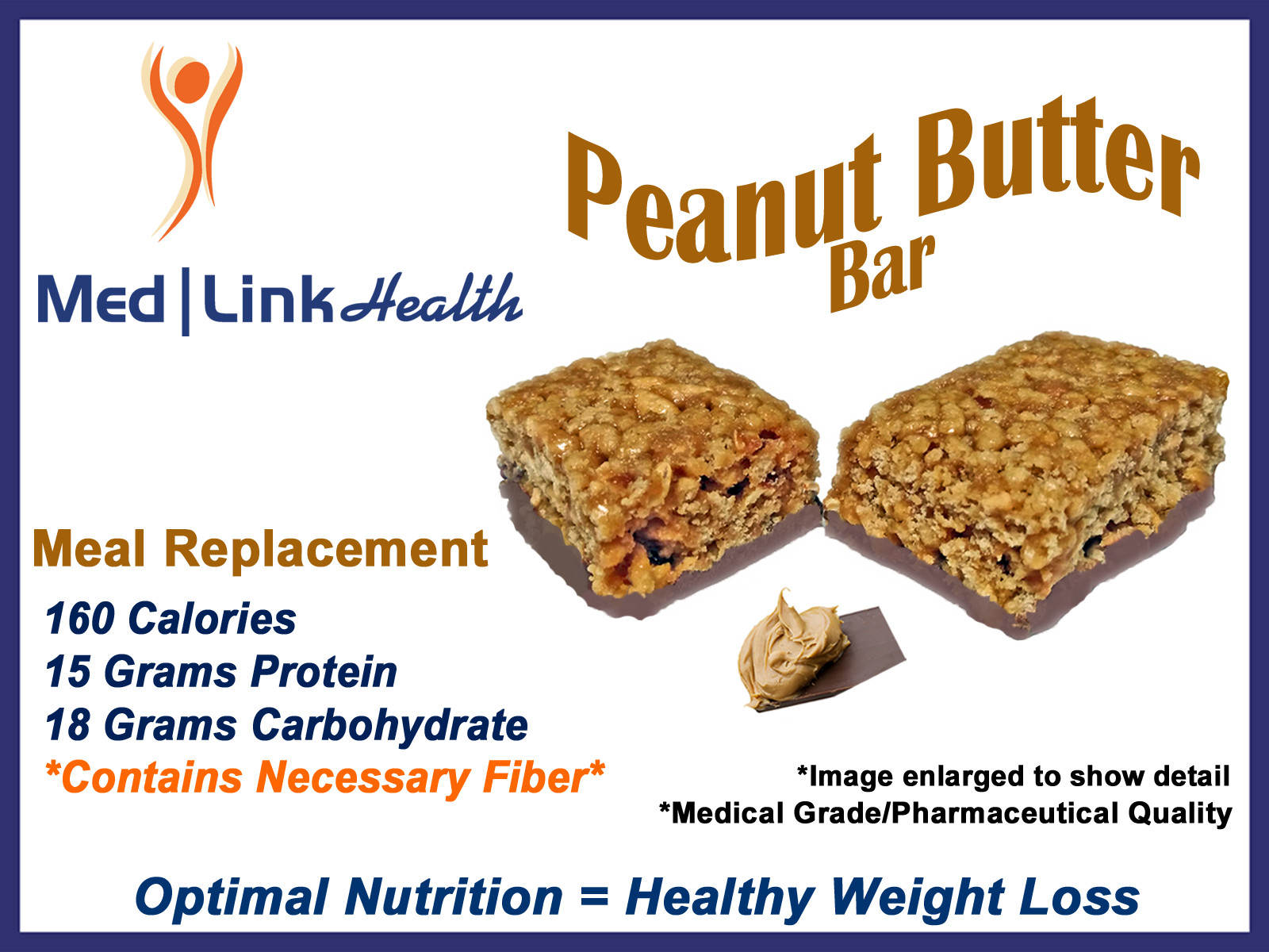 PEANUT BUTTER BAR | SIMILAR TO Optifast® 800 | Weight Loss Meal Replace| 6 Boxes