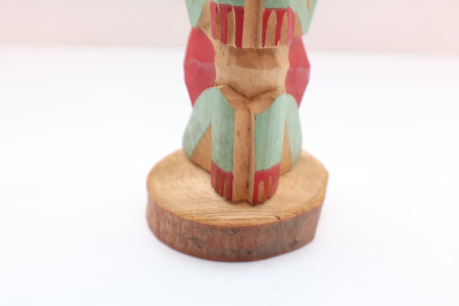 Vintage Northwest Coast Wood Carved Totem Pole 12.75" Tall Alaskan Sculpture