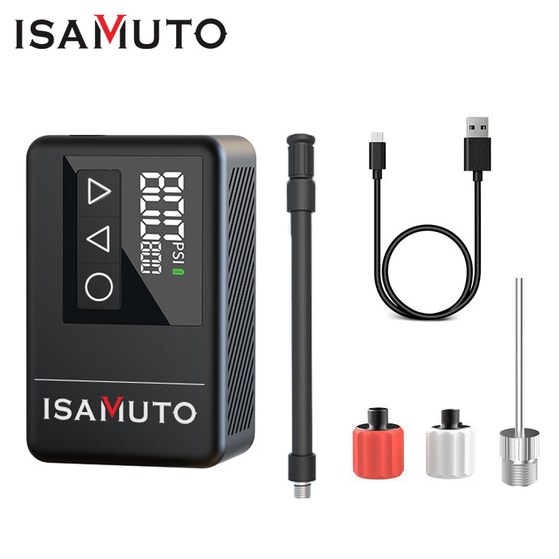ISAMUTO MINI Portable Bicycle Tire Pump Max 120 PSI Fast Inflation Bike Air Pump