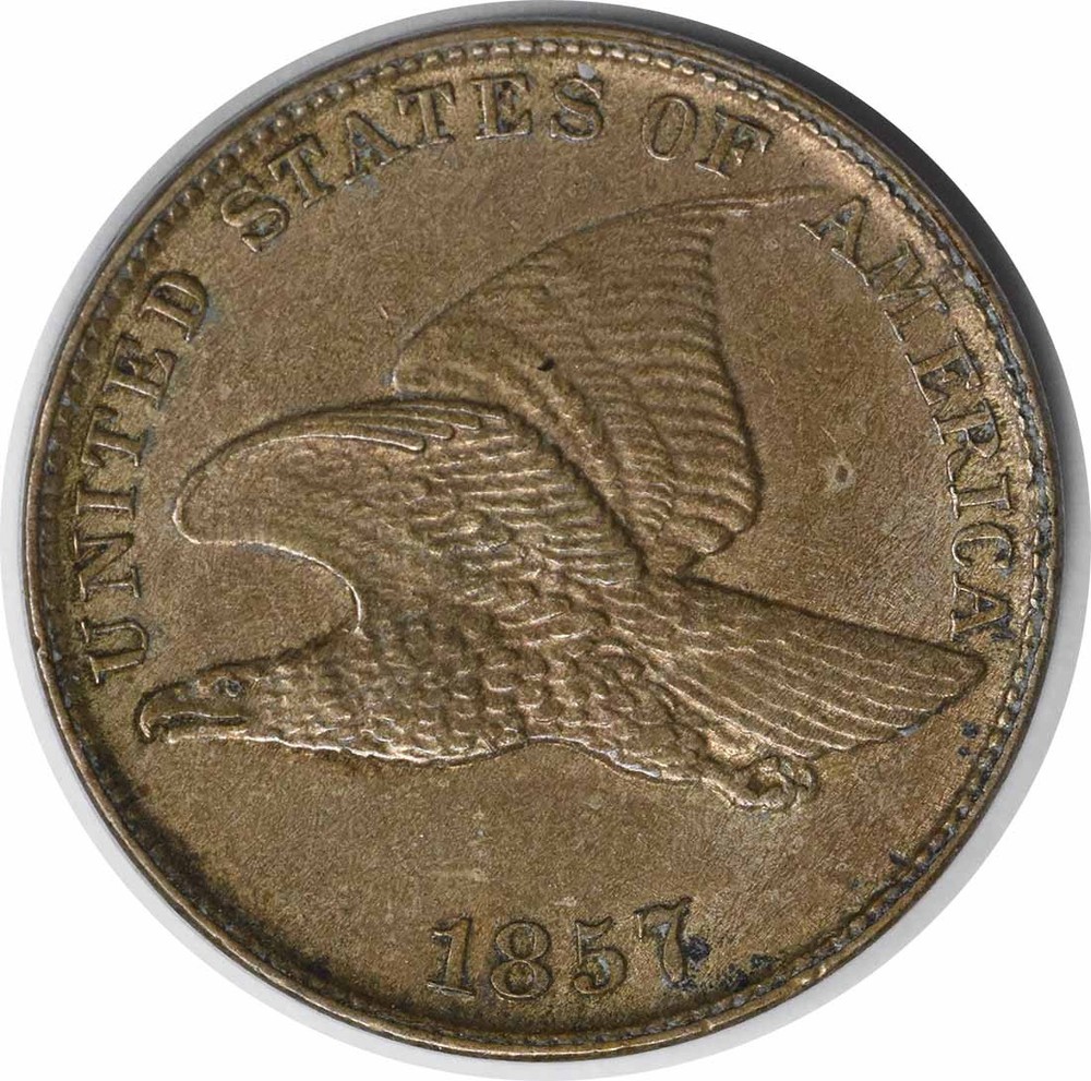 1857 Flying Eagle Cent AU Slider Uncertified #344