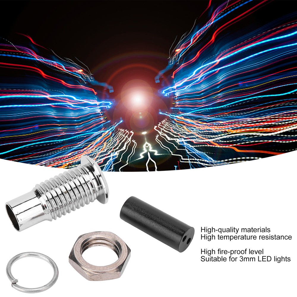 20Pcs/set LED Holder Bezel Mount Brass Light-Emitting Diode Flat Metal Base 3mm
