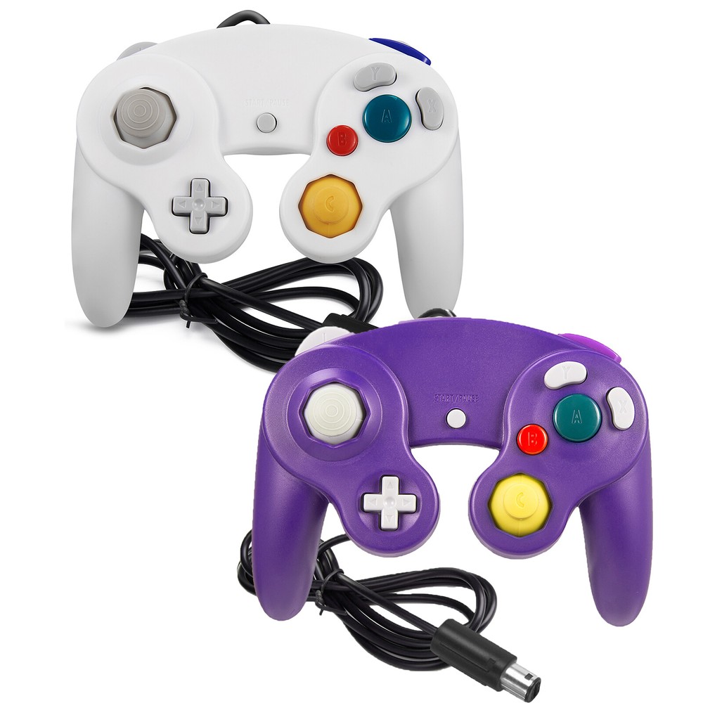 2 Pack Wired Rumble Controller Gamepad for Nintendo GameCube Console Dual Shock