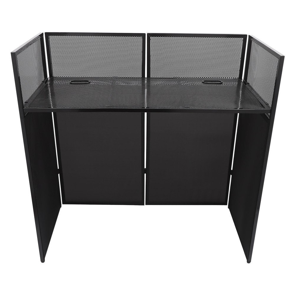 Portable DJ Event Booth Facade Foldable Controller Stand DJ Display Stand Black