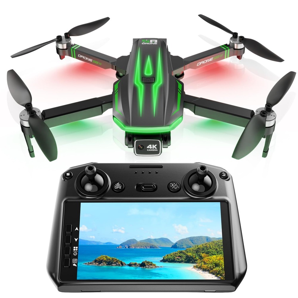 S8 GPS Drones with EIS 4K Camera for Adults kids, 5" Screen on Controller,60 ...