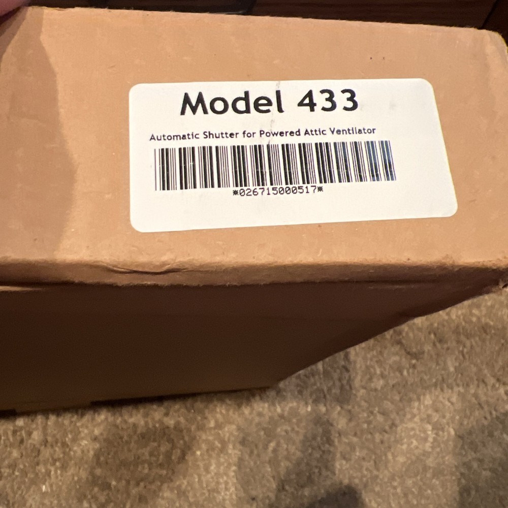 Model 433 Gable Automatic Shutter for Powered Attic Ventilators 16x16 Mill Al.