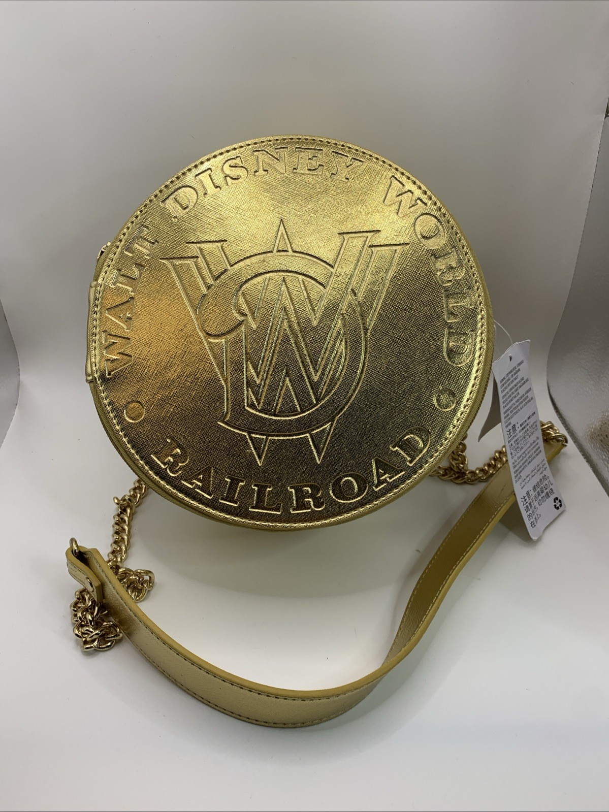 Walt Disney World Railroad Gold Crossbody Bag Disney Parks Exclusive NWT