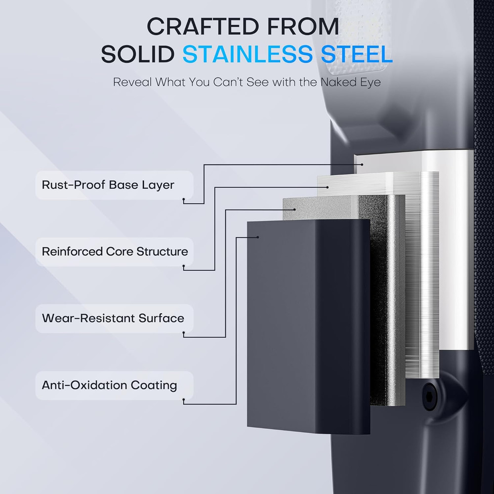 Tactical Flashlight Flat Flashlights Rechargeable Stainless Steel 8 Modes