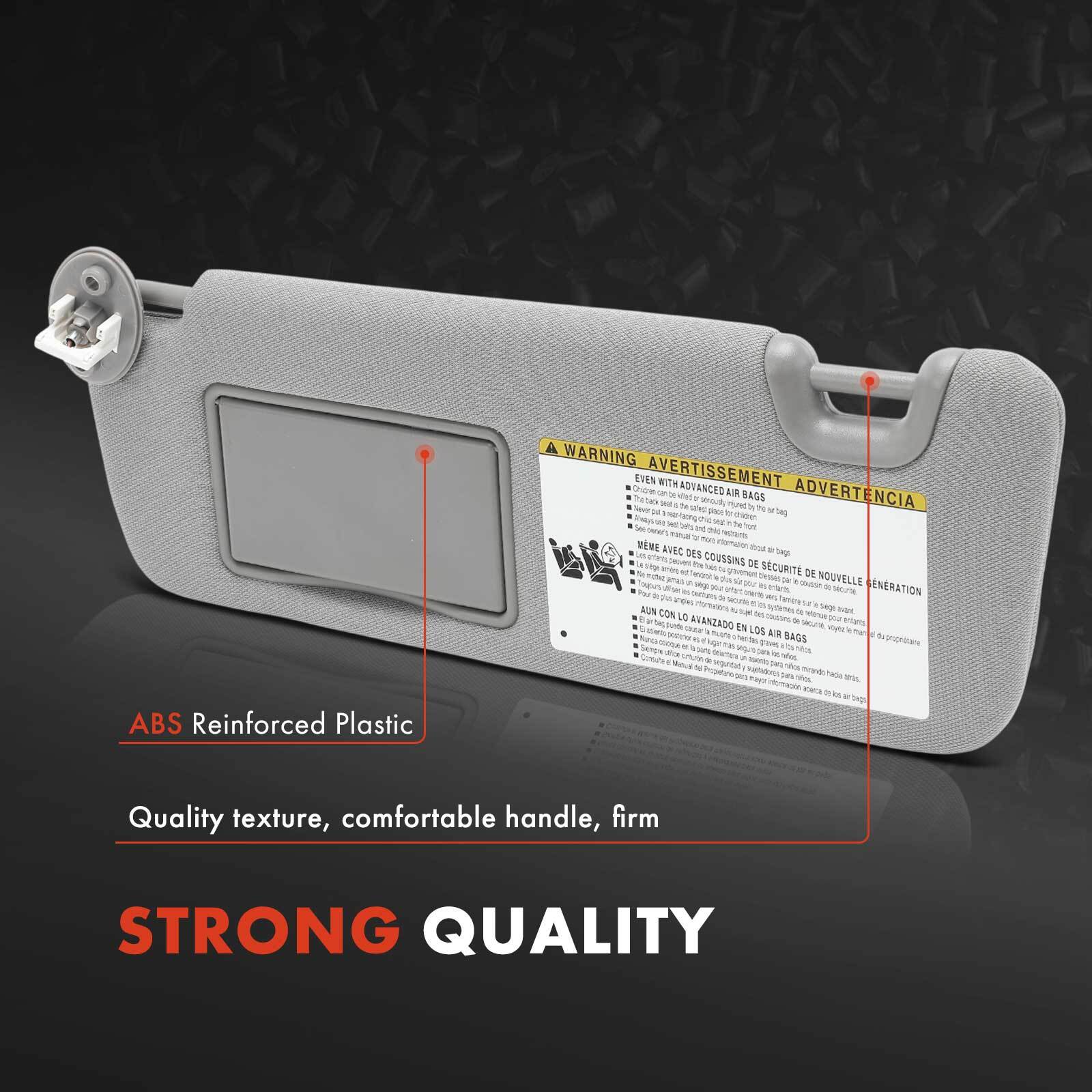 Gray Left Driver Sun Visor with Mirror & Light for Toyota Highlander 2014-2019