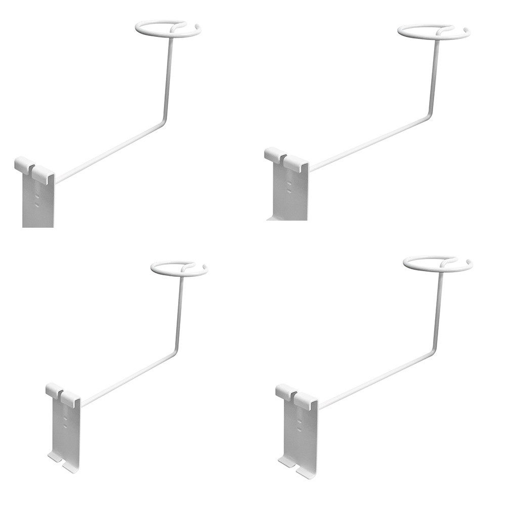 4 Pcs White Hat Holder for Gridwall Panel Single Cap Display Hook Wire Grid