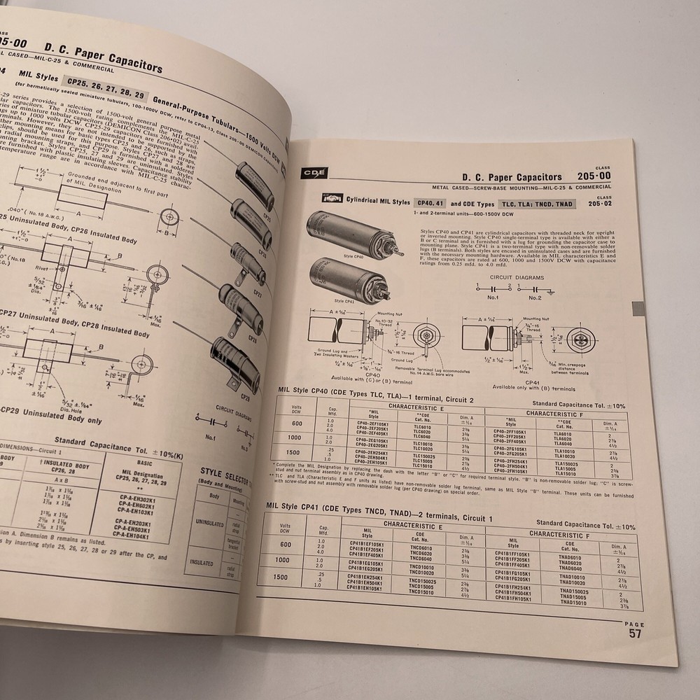 1963 Cornell-Dubilier Electronics Catalogs Component Selector