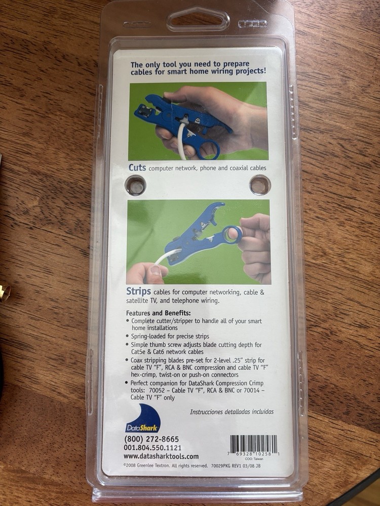 DataShark 70029 Stripping/Cutting Tool for Audio, Video & Networking Cables