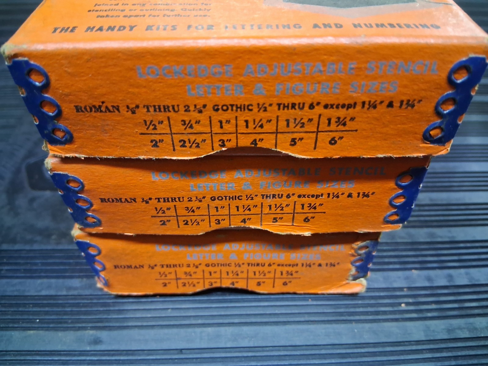 Vintage Reeses Adjustable Brass Stencils Lot Gothic 1" Letters