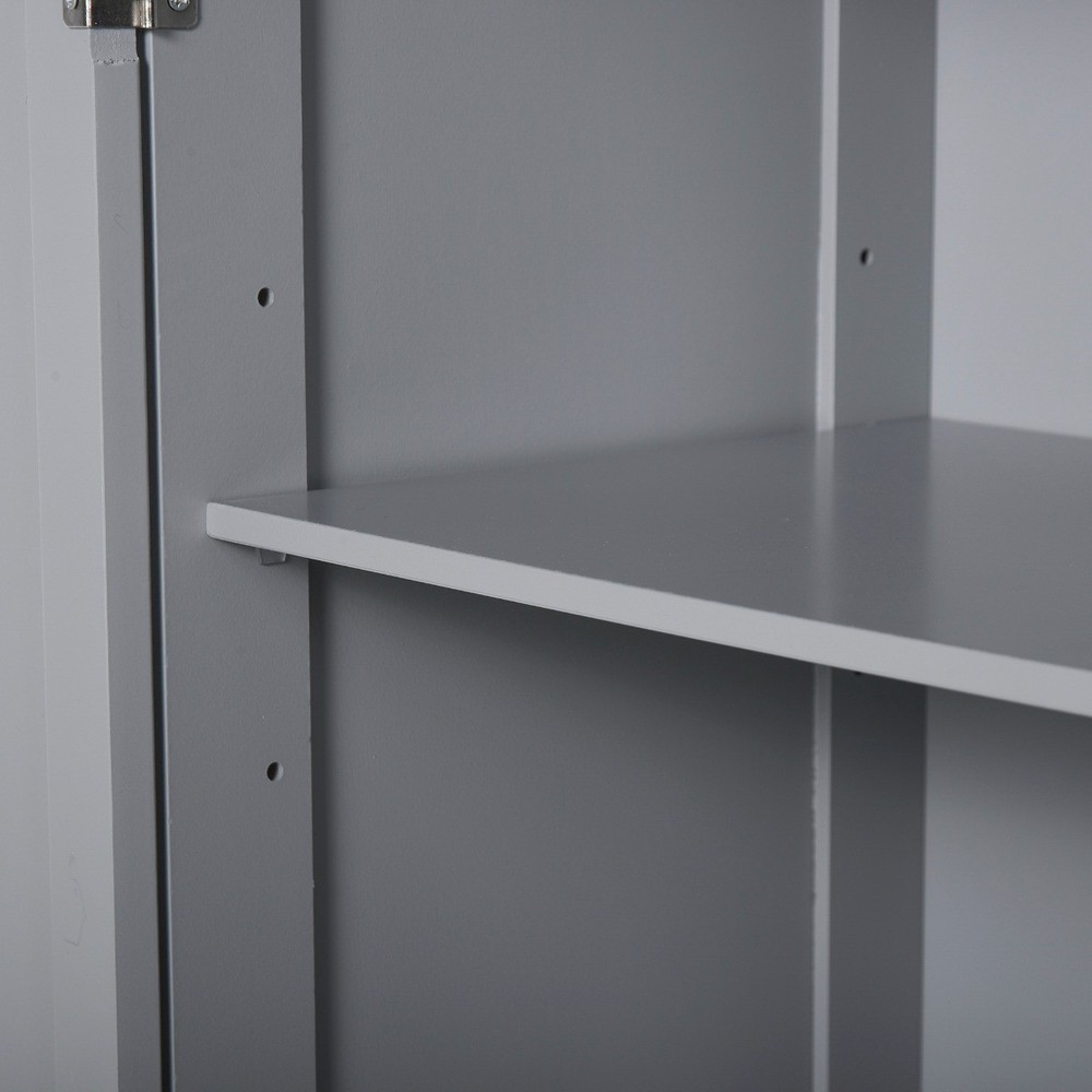 Bathroom Floor Cabinet Storage Organizer Kitchen Cupboard with Adjustable Shelf