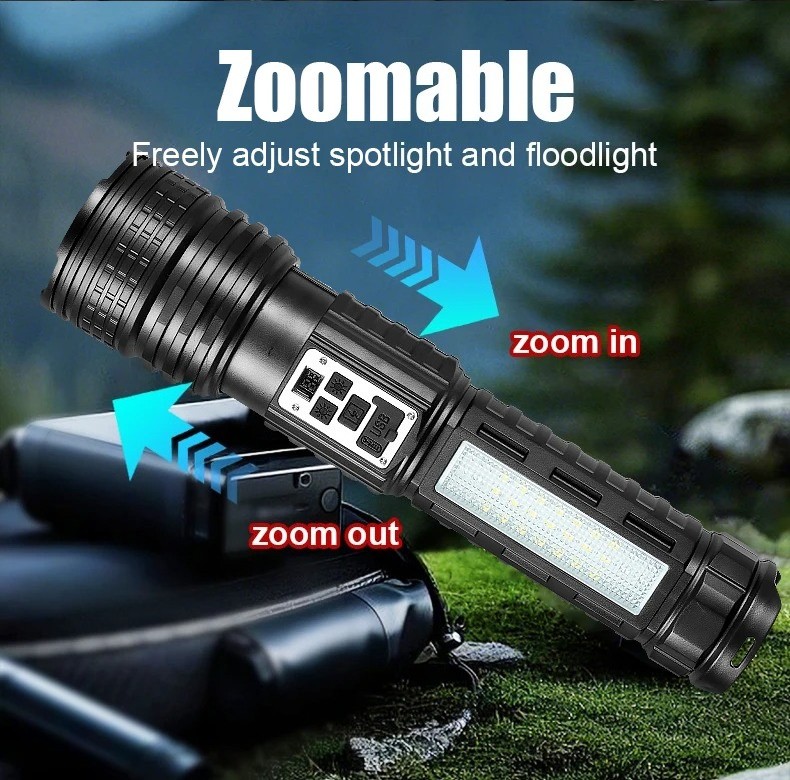 High Power Flashlight Super Big Rechargeable LED Searchlight Long Range Torch