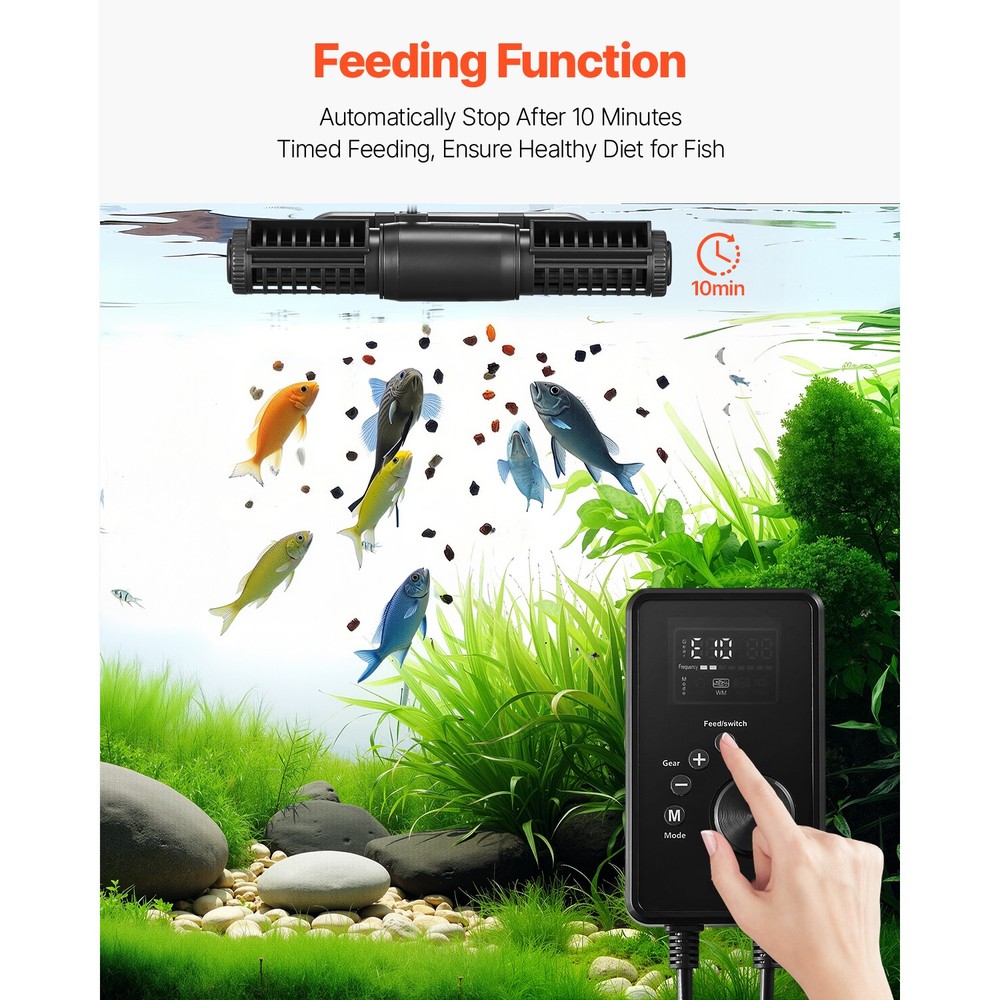Aquarium Wave Maker Adjustable Cross Flow Pump with Controller 25W 1428 GPH