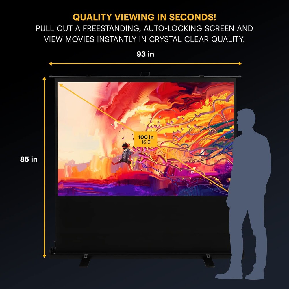 Kodak 100" Portable Projector Screen with Stand and Carry Case