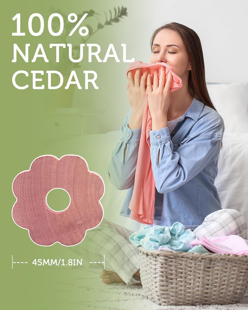 Cedar Blocks for Clothes Storage, 32 Pack Rings, Aromatic Scent Cedar...