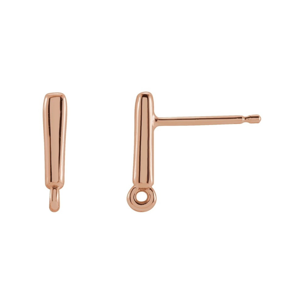 14K Gold & Silver Bombé Earring Top