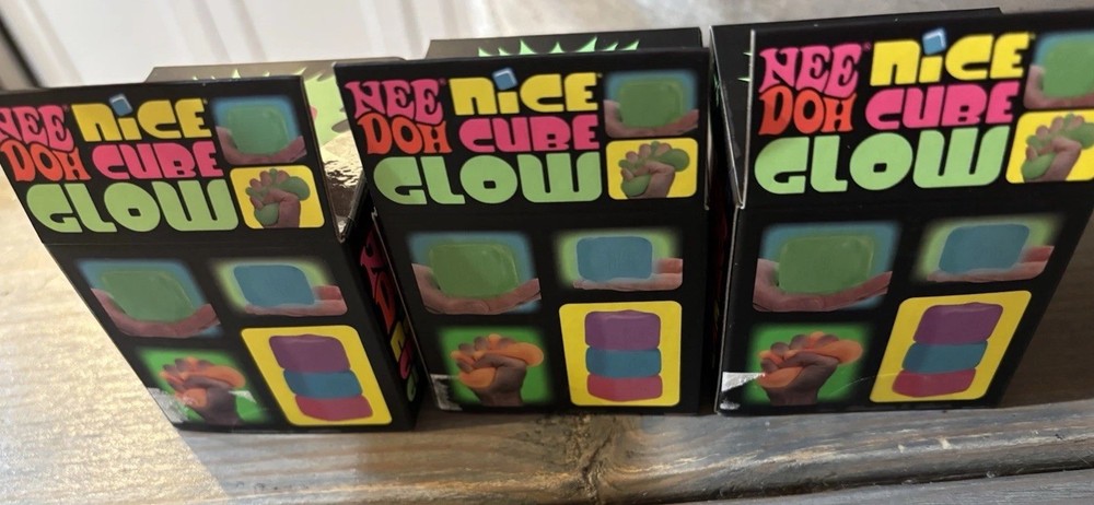 Viral NIB Needoh Nice Cube Glow - Super Solid Squish - Glows in the Dark