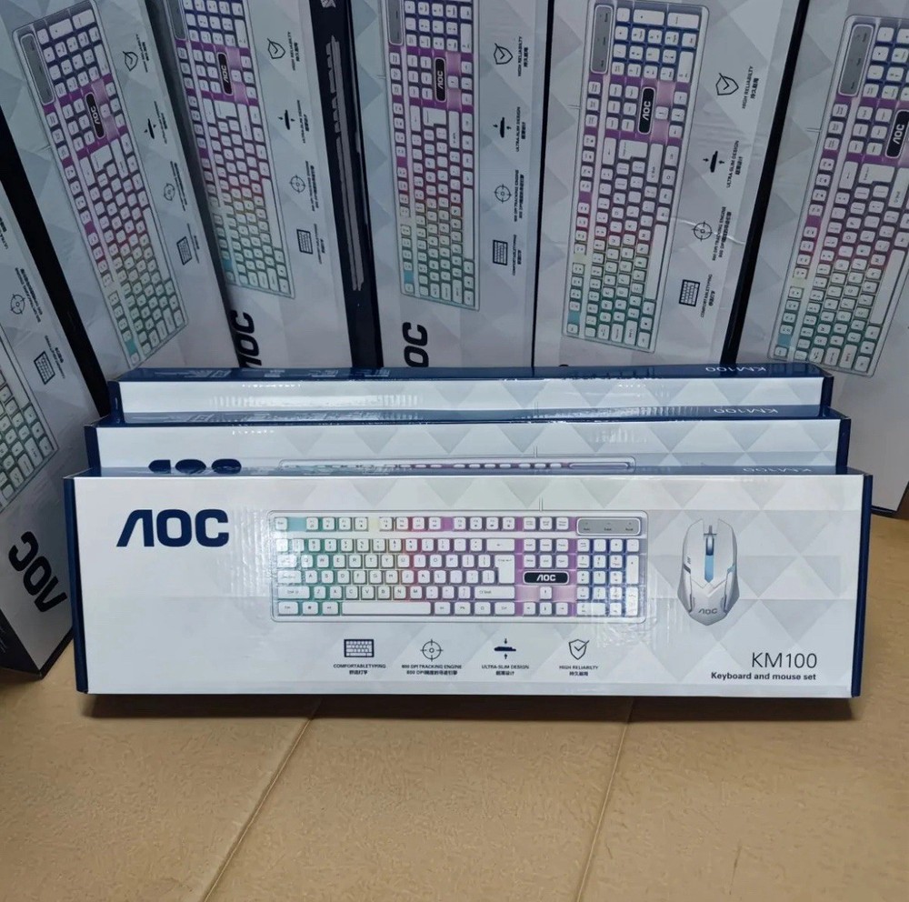 AOC Gaming Keyboard and Mouse Combo | LED Backlit | Wired Set for PC
