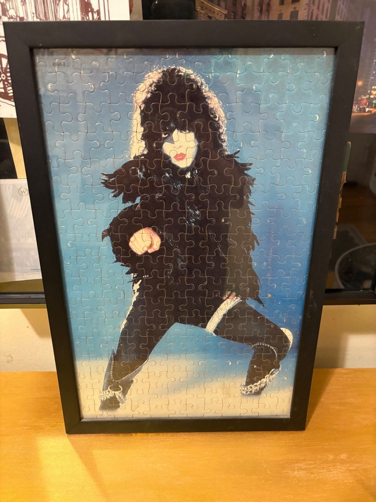 Paul Stanley KISS 1978 Milton Bradley 204 Piece Jigsaw Puzzle  Matted & Framed