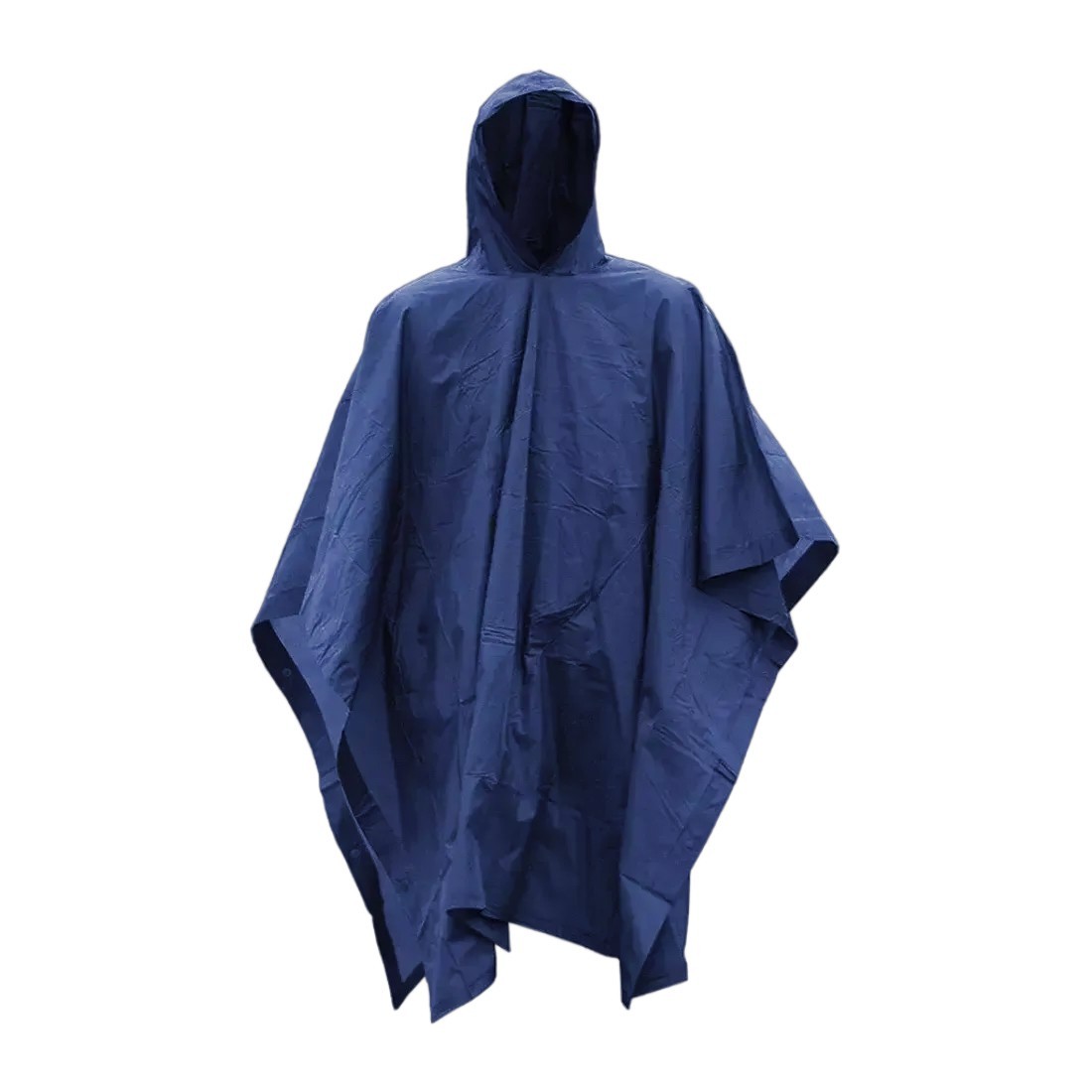 Mil-Tec Navy Blue Waterproof Vinyl Poncho 78x50 Hood Cord Adjustable