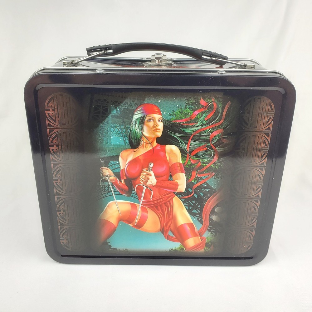 2001 Marvel Dynamic Forces Elektra Metal Lunch Box NEW