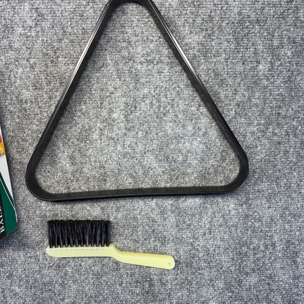 Complete Billiard Ball Set 16 Balls 2.25" Triangle Rack Brush Pool Table