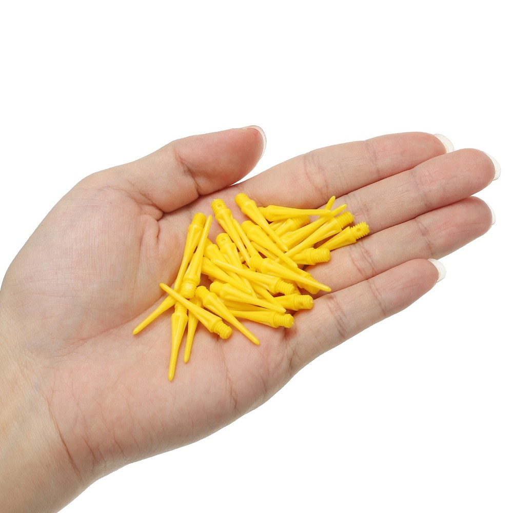 Plastic Dart Tips, 100 Pack 2BA Thread Soft Dart Tips Plastic Tip, Yellow