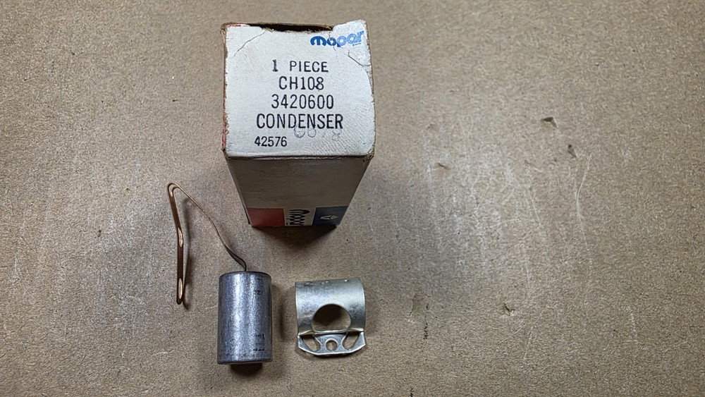 ORIGINAL NOS 1969-1971 MOPAR IGNITION DISTRIBUTOR CONDENSER WITH BRACKET