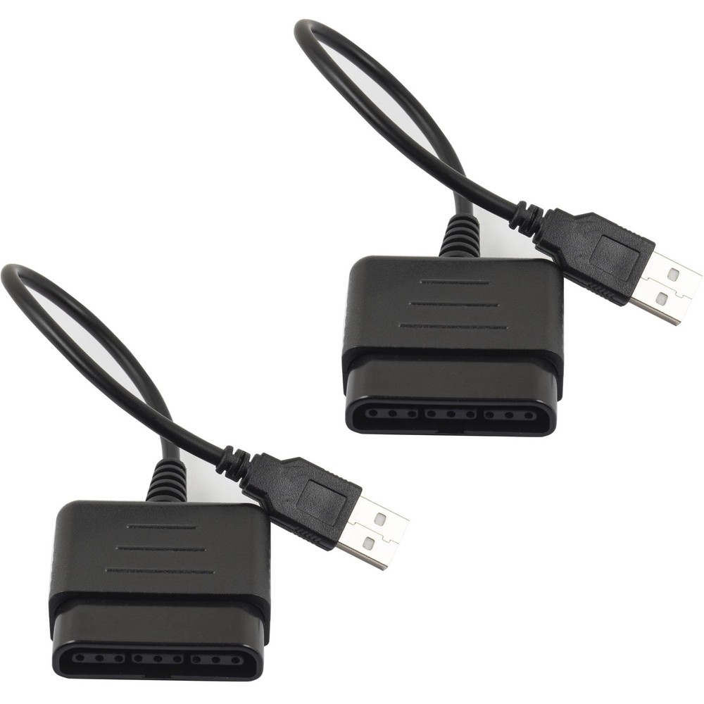 2 PCS PC USB To Wired Controller Adapter Converter Cable For PS2 PS3 10 Inch