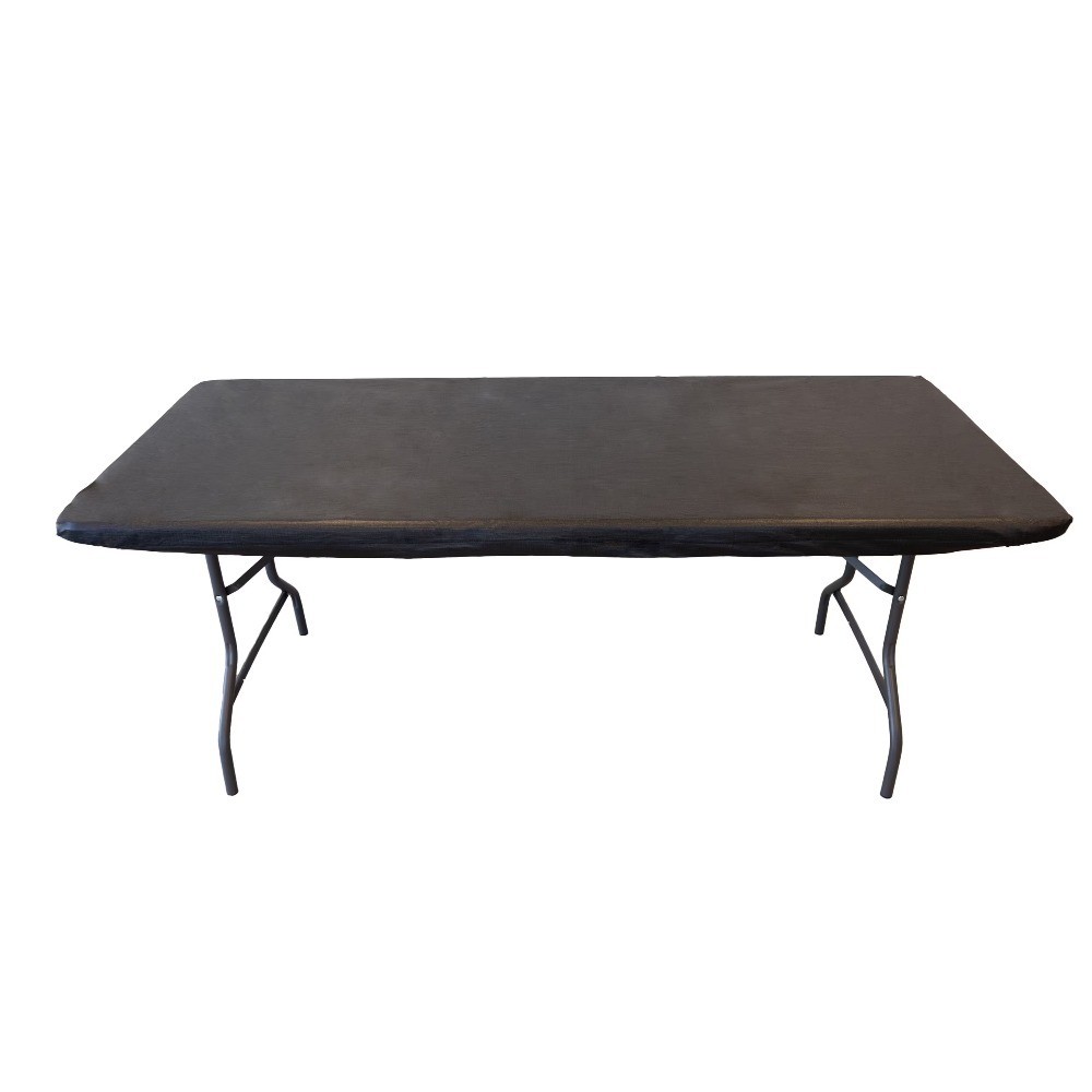 Rectangular Elastic Fitted Table Cover Waterproof Vinyl Tablecloth With Flannel