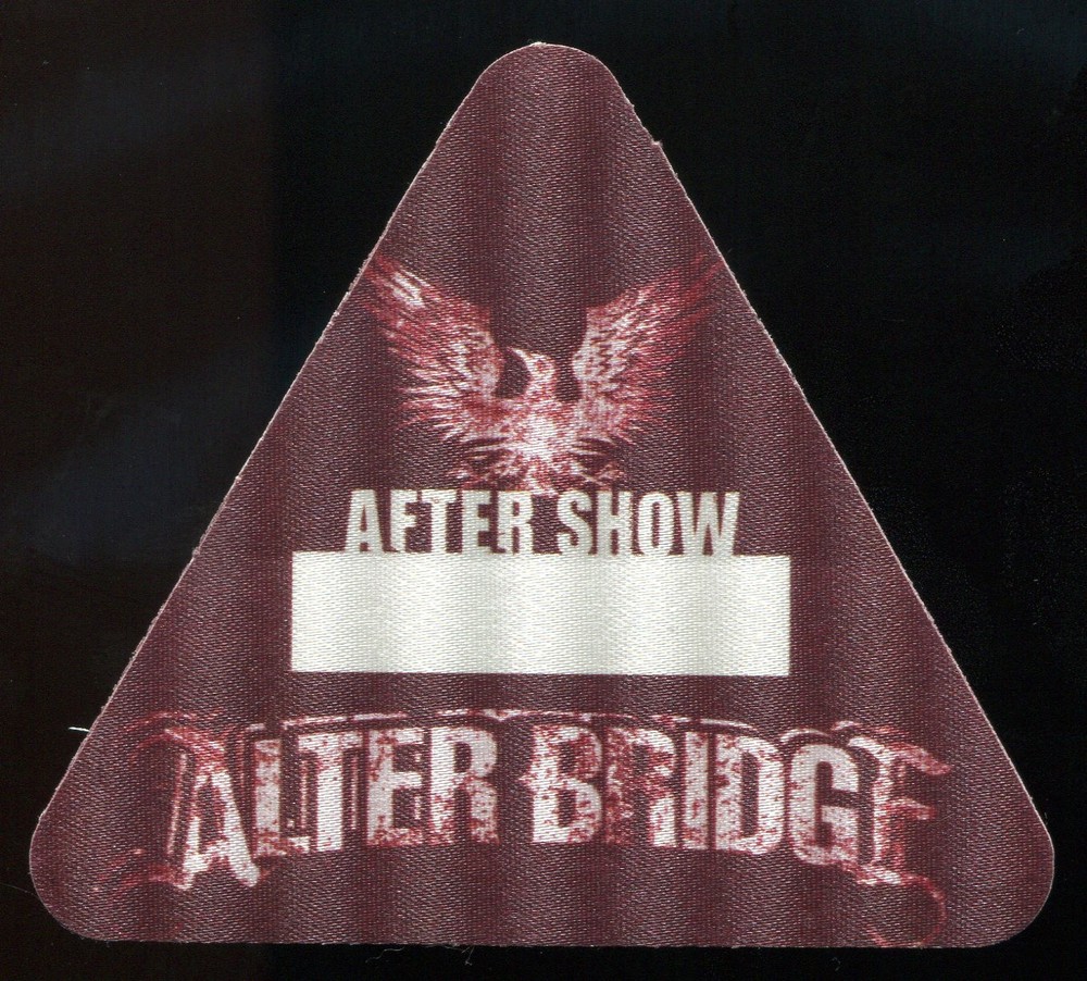 2007 Alter Bridge Concert After Show Backstage Pass Blackbird