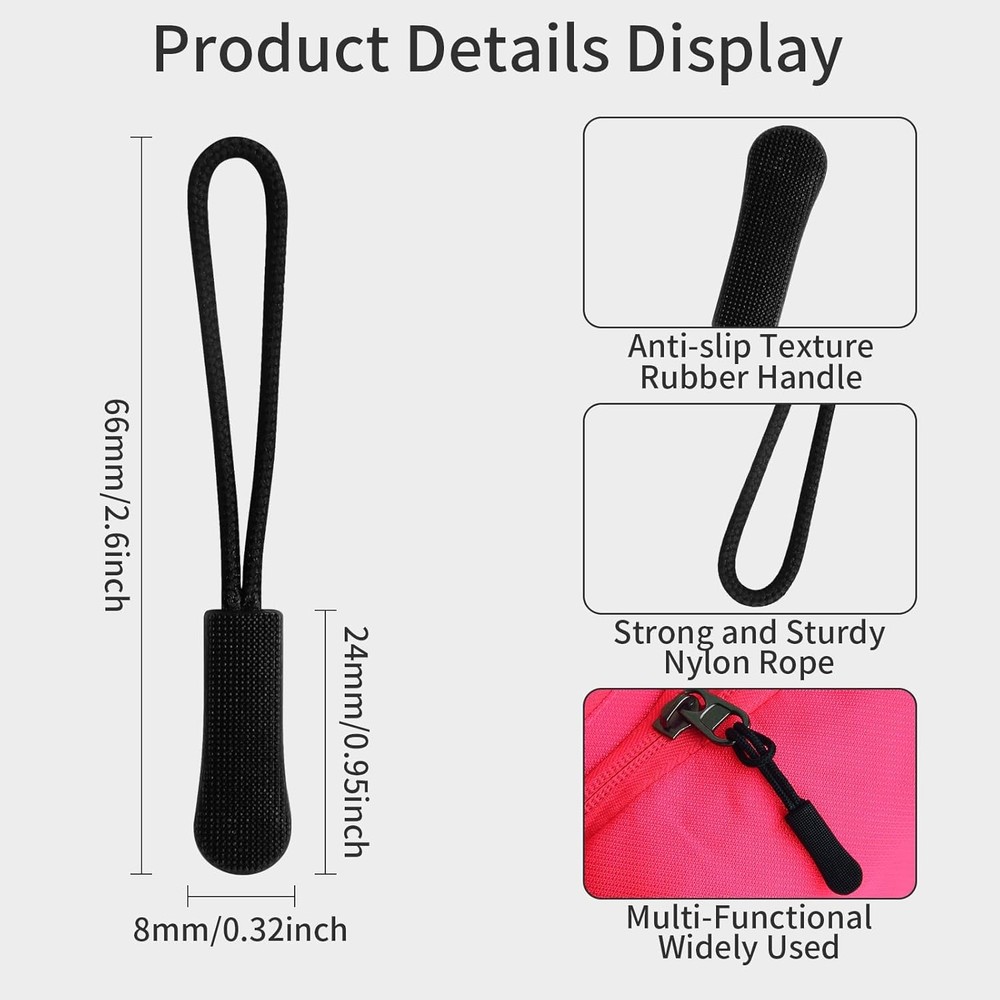 30 pcs Zipper Pull Replacement,Zipper Pulls, Replacement for Jackets,Golf Bag,Pu