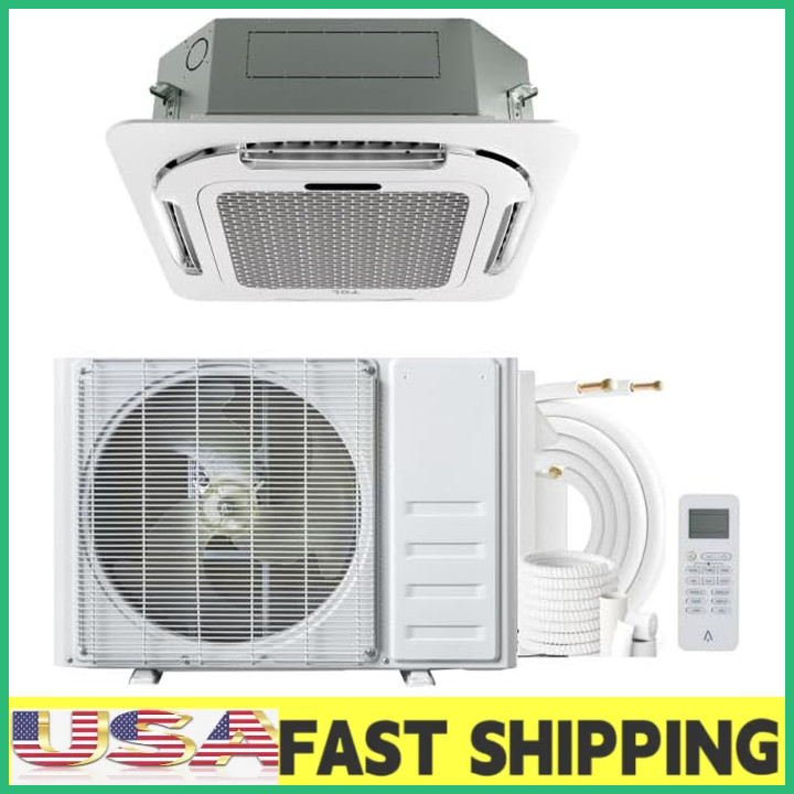 9000 BTU Ceiling Cassette Mini Split AC Cooling&Heating Ceiling Air Conditioner
