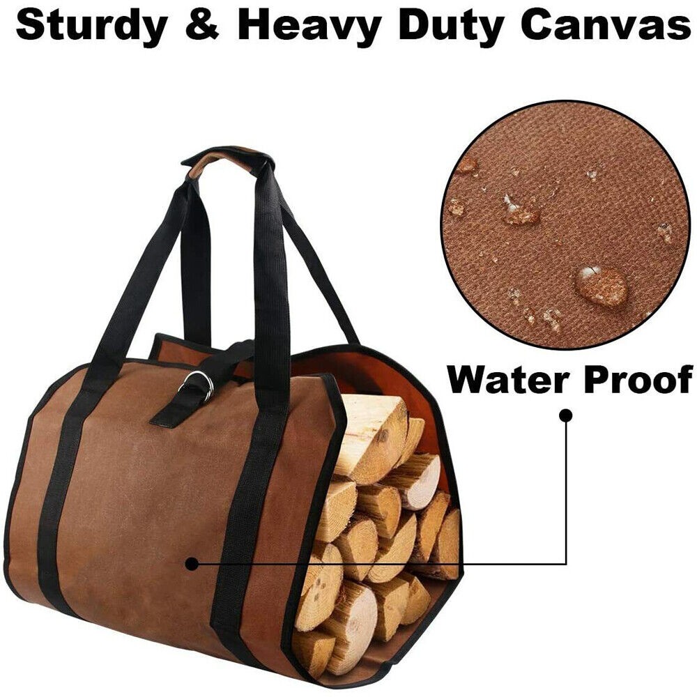 Firewood Log Carrier Bag Heavy Duty Holder Tote Bag Outdoor Camping