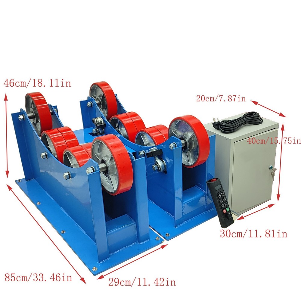 220V 3T TPU Wheel Welding Turning Roller Remote Control Welding Roller Bracket
