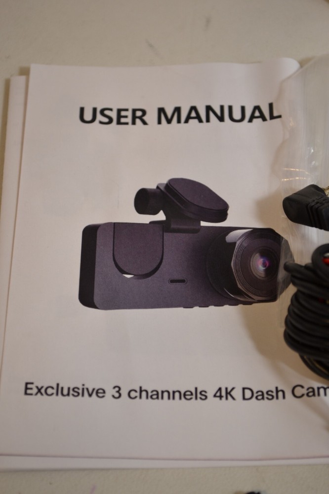 3 Channels 4K Dash Cam w/ Memory Card