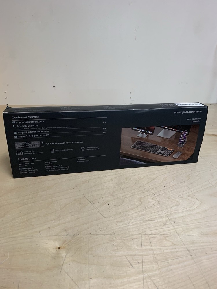 ProtoArc Backlit Bluetooth Keyboard & Mouse KM100-A for Mac Full Size Wireless