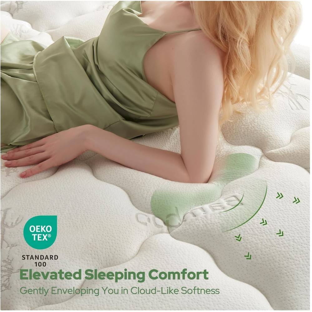 Soft Bamboo Mattress Pad - Stretchable Pockets - Queen Size