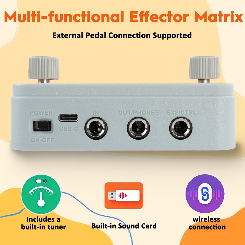 STRICH Pipe Tones Pocket Multi-Effects Processor with Foot Pedal (Gray)