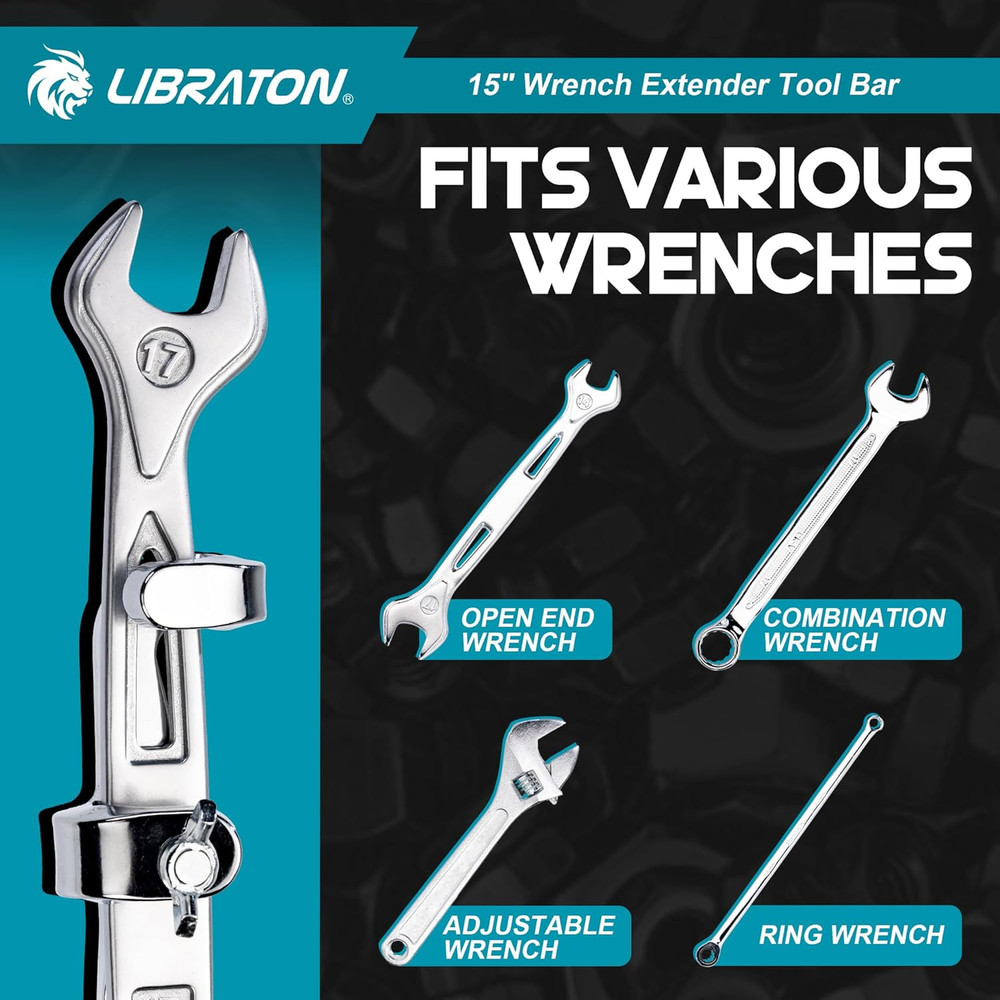 15" Extender Tool Bar, Heavy Duty Universal Extender for Maximum Leverage, Ext