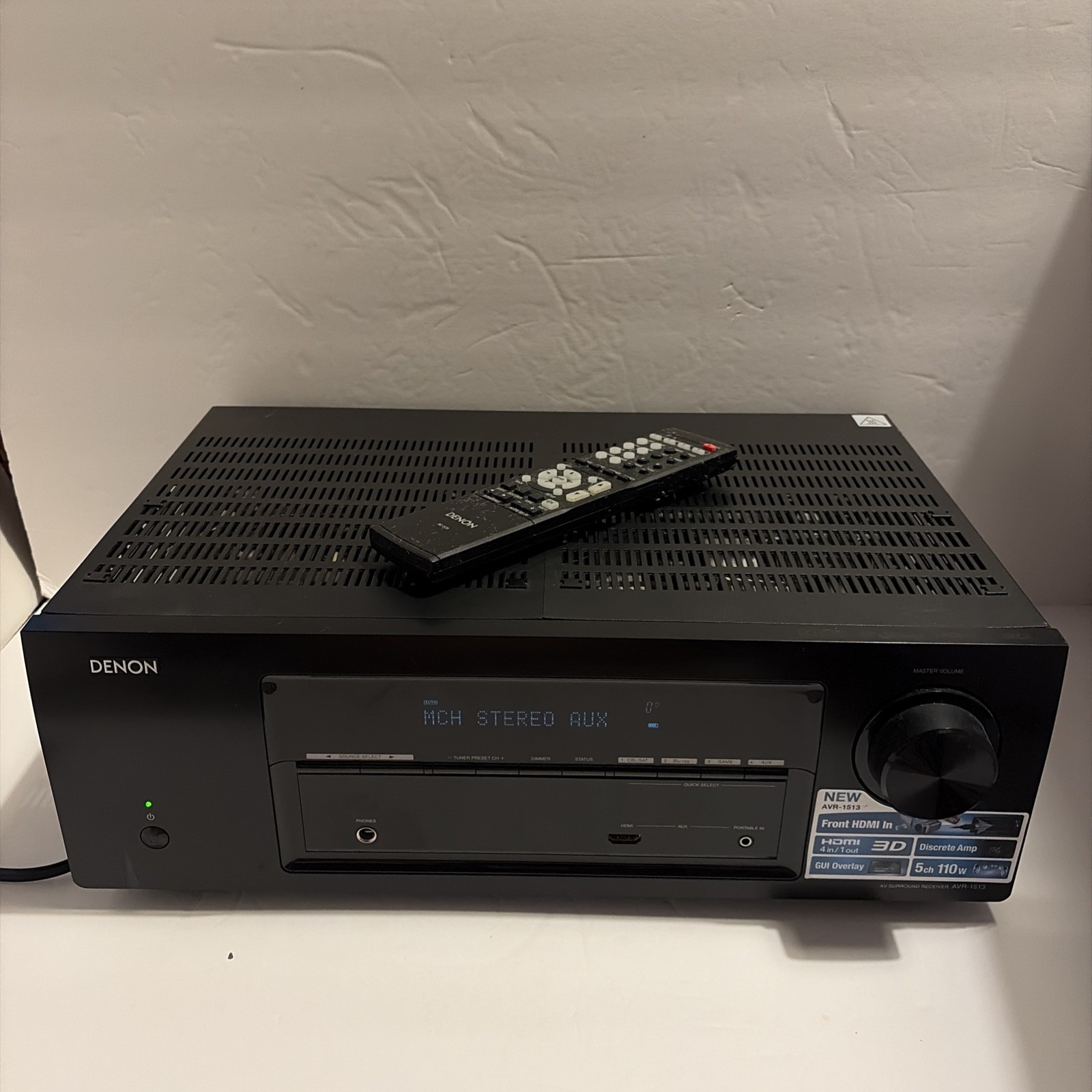 Denon AVR-1513 5.1 Ch HDMI Network Home Theater Receiver Stereo + Remote Bundle