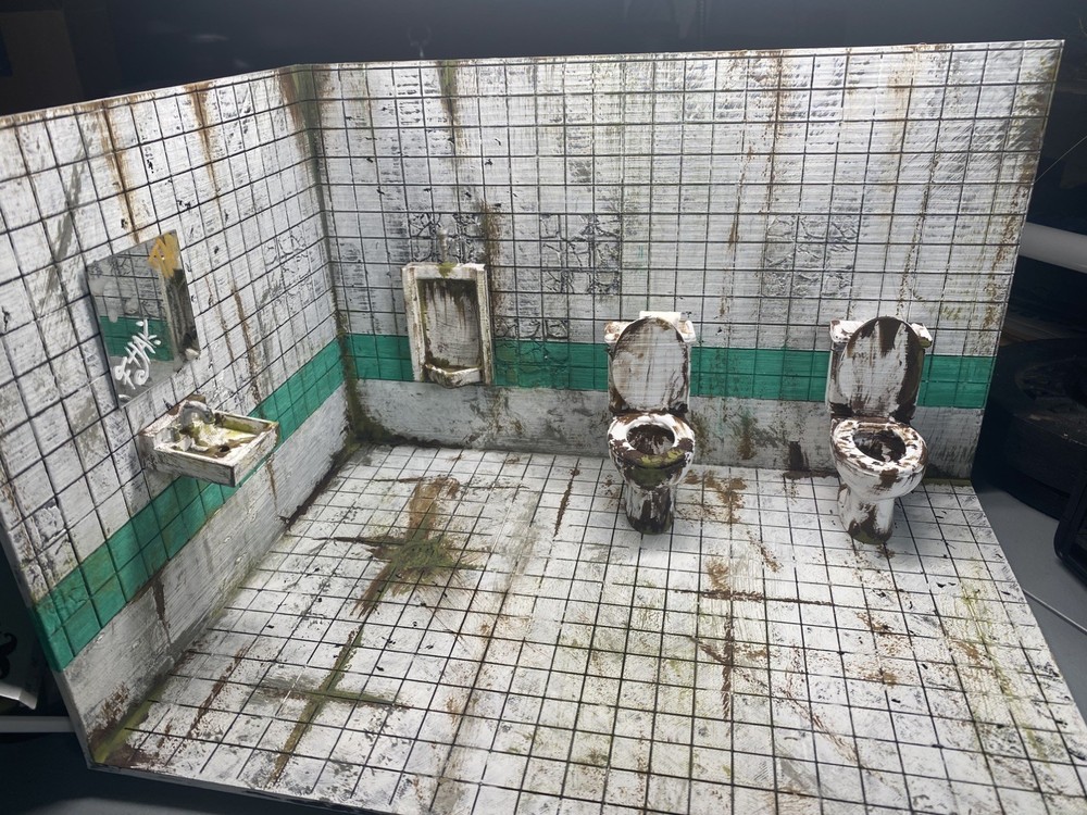 3D Printed bathroom, restroom, 1:12 Scale