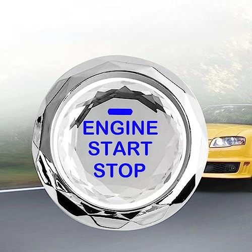 Car Engine Ignition Start/Stop Button Cover,Car Ignition Button Decorative Blue