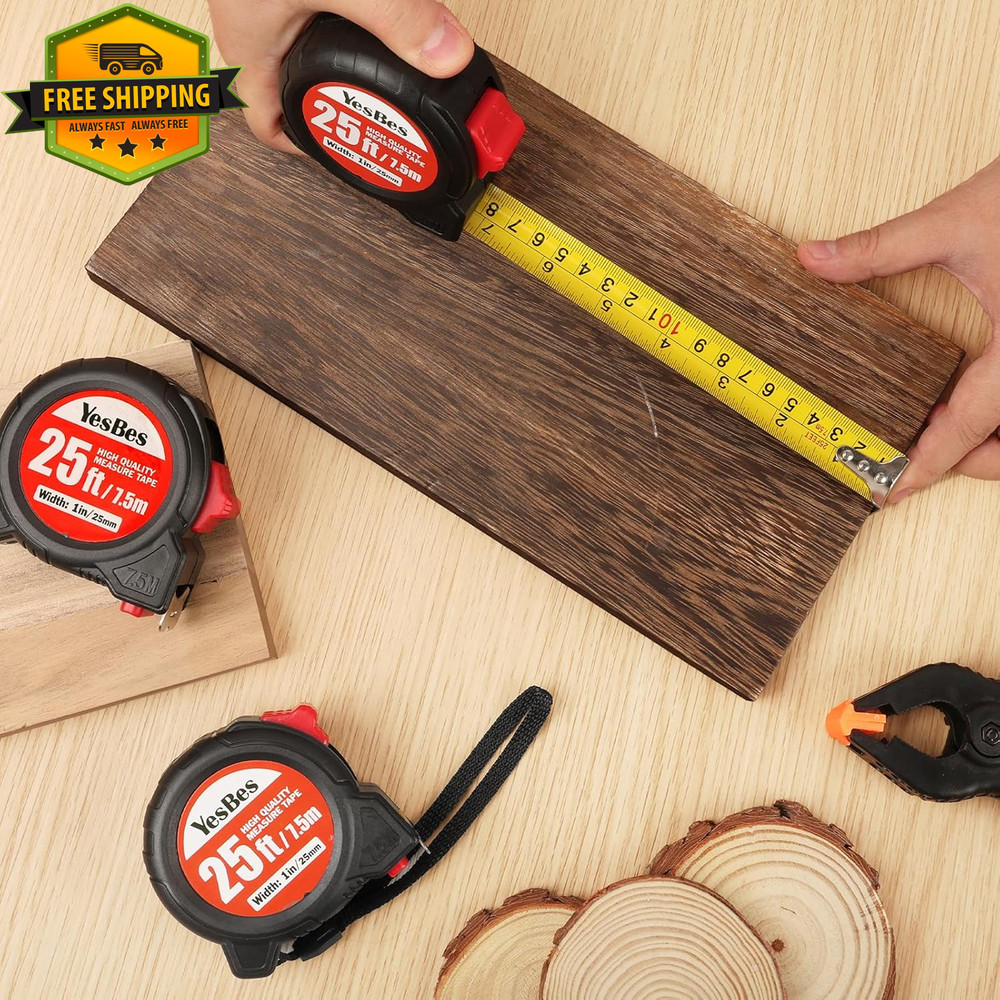 25ft Tape Measure Self Lock Retractable Easy Read Bulk Pack